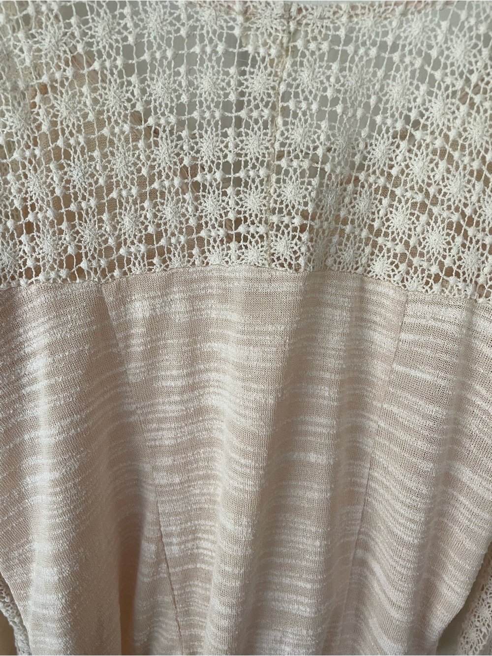 Meadows Rue Cream Crochet Lace Boho Peasant Top Lace Up Small Festival 🤍 - Picture 5 of 7